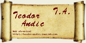 Teodor Andić vizit kartica